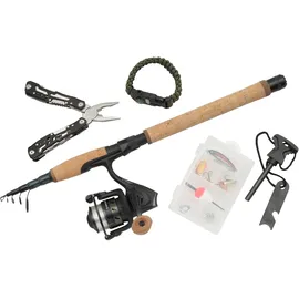Abu Garcia Diplomat Wilderness Survival Kit Combo, Komplettes Angel und Überlebensset für Outdoor-Abenteuer mit Paracord für Notfall, Multitool, Armband, Camping, Wandern, Bushcraft