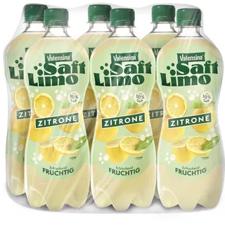 Valensina SaftLimo Zitrone, 6 x 1l, Zitronenlimonade mit 10% Fruchtgehalt