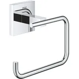 GROHE Start Cube, Toilettenpapierhalter WC ohne Bohren (Klopapierhalter zum Kleben und Bohren geeignet, mit Schrauben & Dübel, Kleber separat kaufen, verdeckte Befestigung), eckig, chrom, 40978000