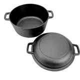 All'Grill Gusseisen Topf und Pfanne mit 2 Griffen Ø 23 cm, Pfanne + Kochtopf