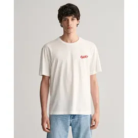 GANT T-Shirt »WASHED GRAPHIC SS T-SHIRT«, Mit Rückenprint, Gr. XL, eggshell, , 97128510-XL