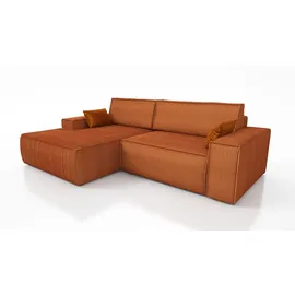 A&J MöbelLand Ecksofa TOR mit Schlaffunktion. Farbe: Terra. - Braun