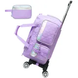 Reisetasche Mit Rollen Sporttasche für Damen Schwimmtasche Sport Tasche Mit Rollen Duffel Bag Weekender Mit Rollen