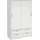 VCM Line Kleiderschrank Schiebetürenschrank mit 2 Türen und 4 Schubladen, weiss.