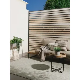 benuta In- & Outdoor-Teppich Iowa Hellgrau 80x150 cm Wohnzimmer Rechteckig Einfarbig Modern Kurzflor benuta Skandinavisch - Hellgrau