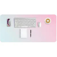 Schreibtischunterlage Leder |80X40cm| Mauspad Groß| Rutschfeste Schreibunterlage | Rutschfester Desk Mat| Runde Kanten Schreibtischmatte für Büro und Zuhause (rosa/grün)
