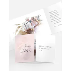 Dankeskarten Hochzeit selbst gestalten mit Spruch und Fotos im Onlinedesigner bei Meine-Kartenmanufaktur.de