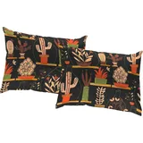 Wirth Dekokissen Oakham, Kissenhülle ohne Füllung, 2 Stück schwarz 40 cm x 40 cm