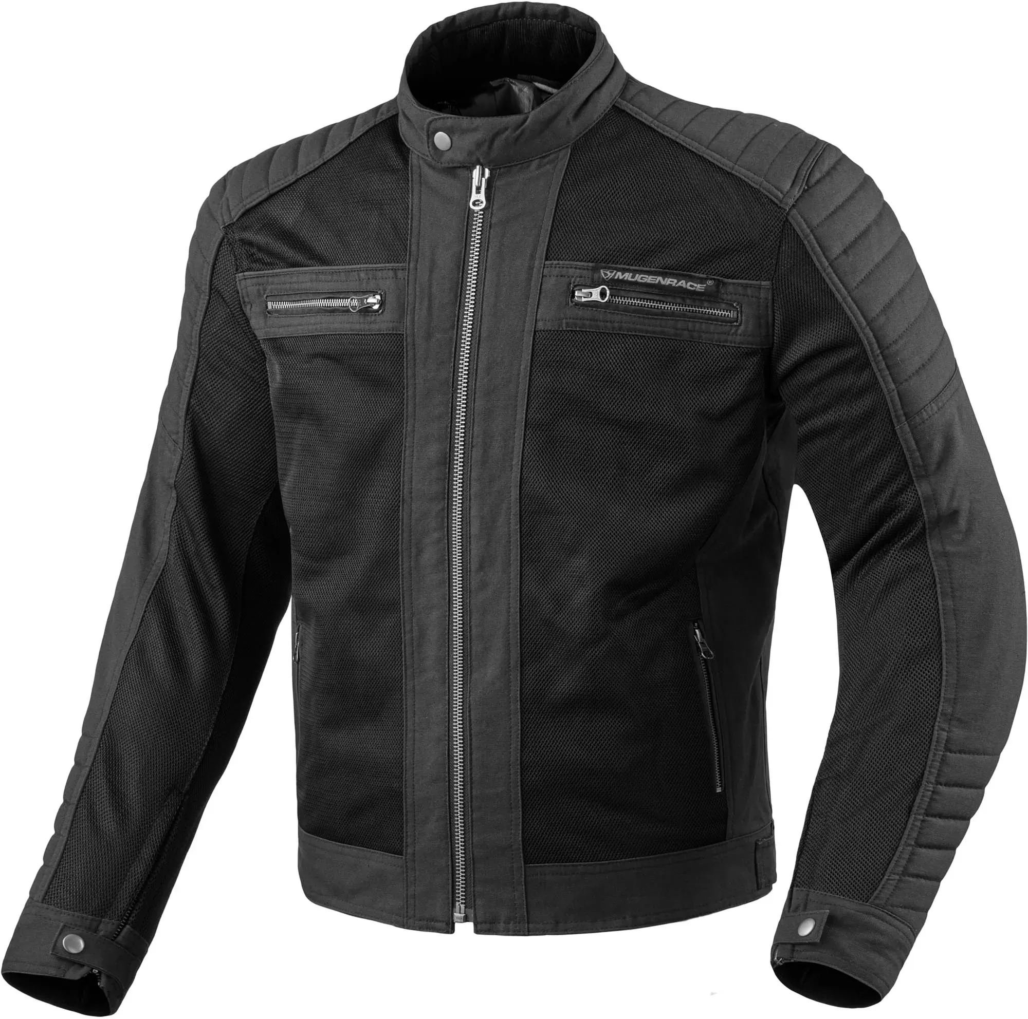 MUGENRACE Canvas Motorfiets textieljas, zwart, L Voorman