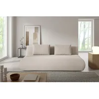 Goldstoff Sofa "DOT" Beige 2 Sitzer mit Schlaffunktion und Bettfunktion, Designer Schlafcouch 217 cm mit verstellbarer Lehne 1 Teile, Premium Couch 2-1 Sitzer modern mit Schlaffunktion beige