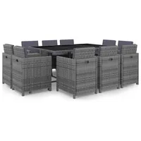 vidaXL Garten-Essgruppe 11-tlg. grau