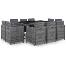 vidaXL Garten-Essgruppe 11-tlg. grau