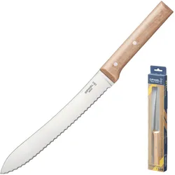 OPINEL Parallele Brotmesser - Wellenschliff Sägemesser Holzgriff Stahl 21 cm