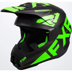 FXR Torque Team Snowmobil Helm, schwarz-grün, Größe XL für Männer