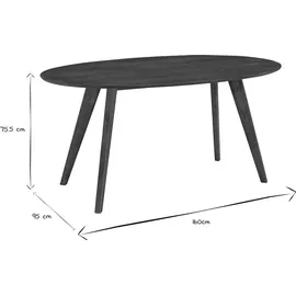 miliboo Vintage oval 160 x 76 x 90 cm Nussbaum