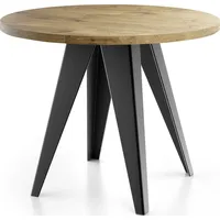 WFL GROUP Esstisch Arlo, Modern Rund Tisch mit pulverbeschichteten Metallbeinen braun 100 cm x 76 cm x 100 cm