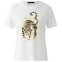 Oui T-Shirt mit Motiv-Print, Weiss, 40