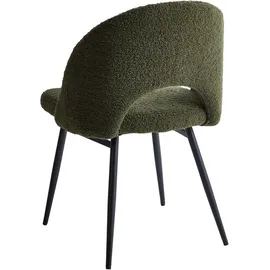 Beliani Esszimmerstuhl 2er Set ONAGA Bouclé Dunkelgrün