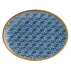 x Bonna Iris Vago Platte 36cm 2,2cm hoch oval Porzellan Blau LPNMOV36OV Servierplatte Servierteller Teller Geschirr