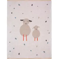 Lässig Baby Krabbeldecke Strickdecke Spieldecke Schmusedecke Kuscheldecke GOTS zertifiziert weich/Baby Blanket 75 x 100 cm Sheep