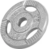 GORILLA SPORTS Hantelscheiben Einzeln/Set, Tri-Grip, 30/50mm, Gusseisen, Silber/Schwarz, Hanteln Set, Gewichtsscheiben, Gewichte von 0,5kg bis 30kg, für Krafttraining silberfarben 2,5 kg