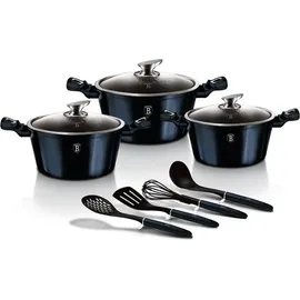 Berlinger Haus Aquamarin Topf-Set 4-tlg. Granit-Kochgeschirr