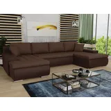 Sofnet Wohnlandschaft 7-Sitzer Textil U-Form Braun