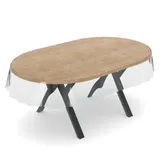 ANRO Tischdecke Transparent Oval 200 x 140 cm Klar