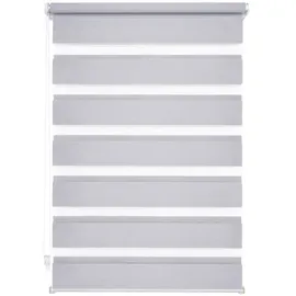LIEDECO Doppelrollo Klemmfix-Duo-Rollo 80 x 210 cm grau