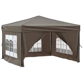 vidaXL Partyzelt Faltbar mit Seitenwänden Taupe 3 x 3 m