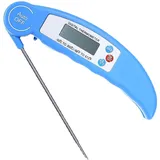 Blaues Küchenthermometer, 3-sekunden-sofortmessthermometer, Fleischthermometer, Mit Hintergrundbeleuchtetem Lcd-display, Faltbarer Sonde Zum Kochen, Via
