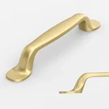 Amerdeco 10 Stück Möbelgriffe Gold 160mm Lochabstand, Zinklegierung Schubladengriffe & Schrankgriffe für Küchenschränke & Kleiderschränke UK0080