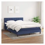 vidaXL Boxspringbett mit Matratze Blau 140x200 cm Stoff