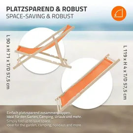 ECD Germany Sonnenliege 117 x 52 x 83 cm Orange