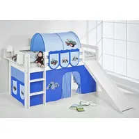Lilokids Hochbett Spielbett JELLE Trecker - Hochbett - mit Rutsche und Vorhang