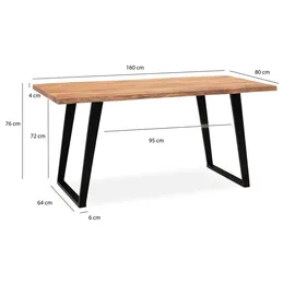 FineBuy Esszimmertisch 160 x 76 cm braun