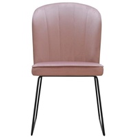 JVmoebel Stuhl Stuhl 4x Esszimmer Polsterstuhl Lounge Textil Sitz Sessel Set rosa