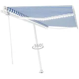 vidaXL Markise Automatisch mit LED & Windsensor 400x300 cm Blau Weiß