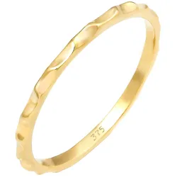 Elli PREMIUM Stacking Facetten Basic Minimal Look 375 Gelbgold Ringe   Damen 