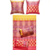 Erwin Müller Bettwäsche Mako-Satin koralle-gelb | Gr.: 135x220 cm 40x80 cm)