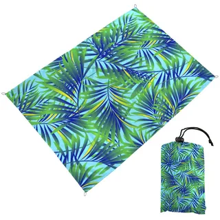 FANSU Strandmatte Outdoor, Picknickdecke Wasserdicht, Picknickdecke 200x210, Stranddecke Sandfrei, Waschbare Stranddecke für Strand, Camping, Outdoor Picknick (200 * 210cm,#1 Grüne Blätter)