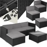Tectake tectake® Rattan Lounge, für 3 bis 4 Personen, UV-beständig, variabel aufstellbar