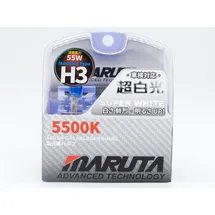 Maruta SUPER WHITE H3 55W Halogenlampe Nebelscheinwerfer Tagfahrlicht 5500K Xenon-Effekt Quarzglas ECE (E4)