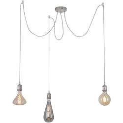 Deckenlampe Pendelleuchte Retro Hängelampen Wohnbereich Modern höhenverstellbar Hängeleuchte 3 Flammig Industrial, Metall, 3x E27, H 300 cm