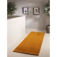 benuta Wollteppich Jamal, rechteckig, Höhe: 6 mm, Wolle, Teppich Wohnzimmer, Schlafzimmer, Esszimmer, Flur, Hygge gelb rechteckig | 70 cm x 200 cm x 6 mm