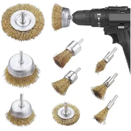 luxuskollektion Drahtbürste Set für Bohrmaschine 9-teilig