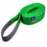 Stabiler Bergegurt Baumgurt Abschleppseil 3 m – Schwerlast Hebegurt WLL 2T Bruchlast 14T – Recovery Strap Offroad für Seilwinde 4x4 SUV Traktor – Nach EN 1492-1 gefertigt – Grün