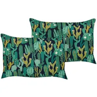 Beliani Gartenkissen grün Textil, Füllung: Polyester, Rechteckig 40x60 cm