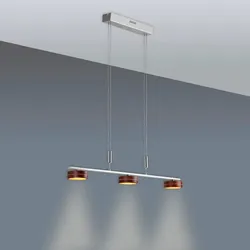 NÄVE LED-Pendelleuchte »Triberg«, BxHxL: 10 x 120 x 75 cm, Metall/Naturmaterial - braun