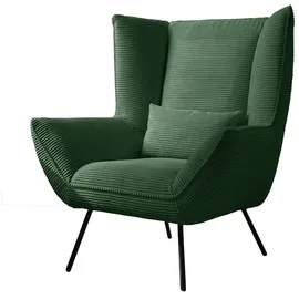 KAWOLA Sessel IVA Cord 90 x 112 x 90 cm Grün